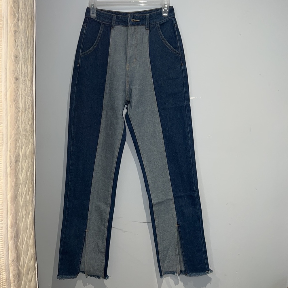 SHEIN split hem flare jeans trouser. US 2.